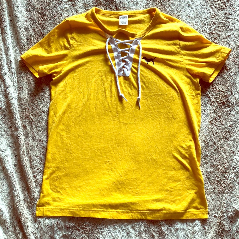 Pink tie up short sleeve